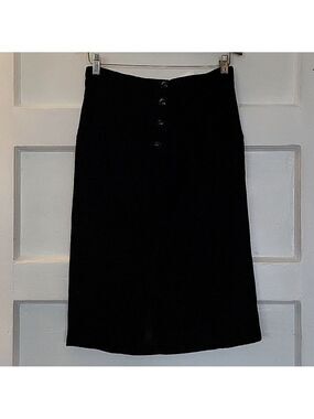 1960s Femme Fatale Faceted Button High Waist Rayon Velvet Pencil Skirt